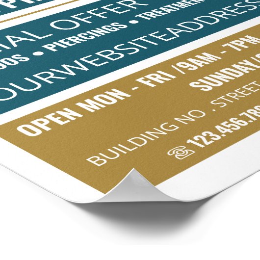 Lotus Tattoo, Tattoo & Body Piercing Studio Advert Poster (Ecke)