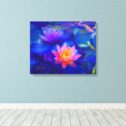 Lotus-Teich Leinwanddruck (Insitu (Holzboden))