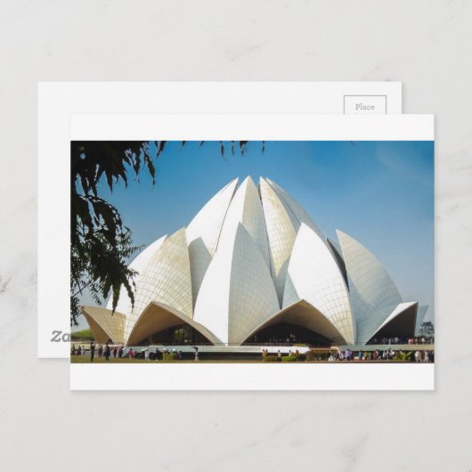 Lotus Temple Postkarte (Vorne/Hinten)