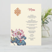Lotus Tibetan Art Wedding Einladung (Stehend Vorderseite)