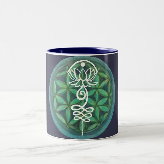 Lotus Unalome Zweifarbige Tasse (Mittel)