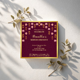 Lotus und arabische Laternen indische Hochzeitstec Einladung