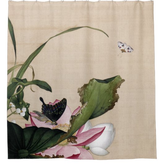 Lotus und Arrowhead Fine Art Duschvorhang (Vorderseite)