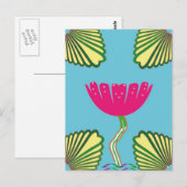 Lotus und Blätter Postkarte (Vorne/Hinten)