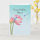 Lotus und Dragonflies Karte (Gelbe Blume)