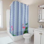 Lotus und Flamingo Wasserfall Duschvorhang (Beispiel)