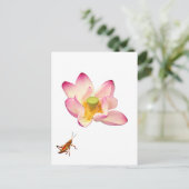 Lotus und Grasshopper Postkarte (Stehend Vorderseite)