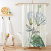 Lotus und Libelle Duschvorhang