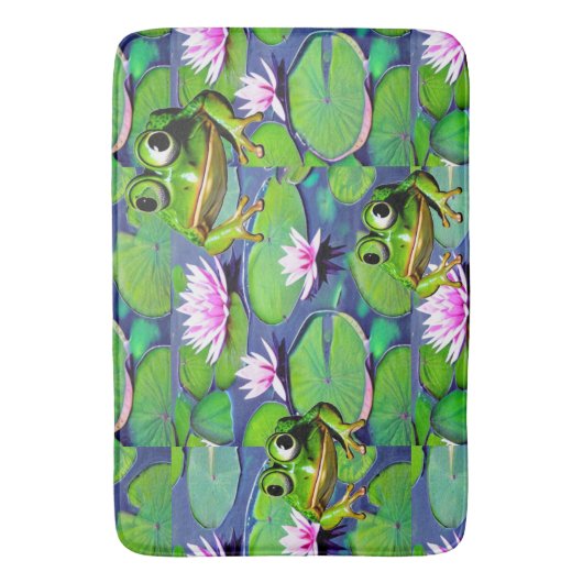 Lotus- und Lily-Pad-Frösche Badematte (Vorderseite Vertikal)