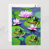 Lotus- und Lily-Pad-Frösche Postkarte (Vorne/Hinten)