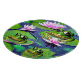 Lotus- und Lily-Pad-Frösche Schneidebrett (Ecke)