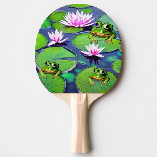 Lotus- und Lily-Pad-Frösche Tischtennis Schläger (Vorderseite)