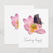 Lotus und Schmetterling Dankeskarte (Vorne/Hinten)