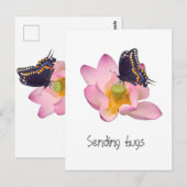 Lotus und Schmetterling Postkarte (Vorne/Hinten)