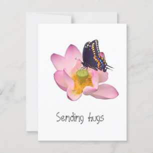 Lotus und Schmetterling Postkarte