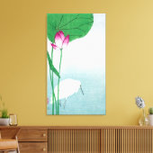 Lotus und White Heron, Koson, Ukiyo-e Leinwanddruck (Insitu (Wohnzimmer))
