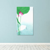 Lotus und White Heron, Koson, Ukiyo-e Leinwanddruck (Insitu (Holzboden))