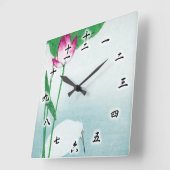 Lotus und White Heron, Koson, Ukiyo-e Quadratische Wanduhr (Winkel)