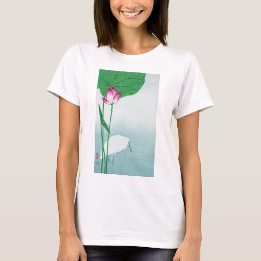 Lotus und White Heron, Koson, Ukiyo-e T-Shirt (Vorderseite)