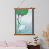 Lotus und White Heron, Koson, Ukiyo-e Wandteppich Mit Holzrahmen (Schlafzimmer)