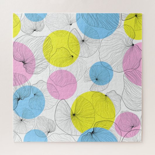 Lotus Verlasse farbenfrohe Flecken Muster Puzzle (Horizontal)