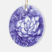 Lotus-Verzierung Keramik Ornament (Links)