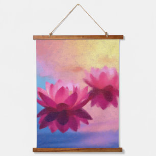 Lotus Vibrant Wandteppich Mit Holzrahmen
