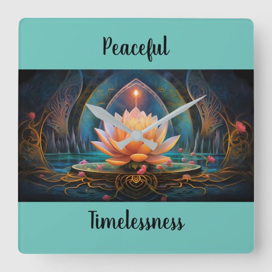 Lotus Wall Clock Quadratische Wanduhr (Vorderseite)