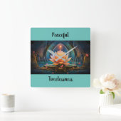 Lotus Wall Clock Quadratische Wanduhr (Zuhause)