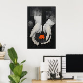 Lotus-Wandkunst - Abstrakte Hände mit Poster (Heimbüro)