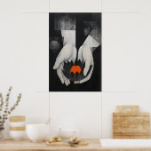 Lotus-Wandkunst - Abstrakte Hände mit Poster (Küche)