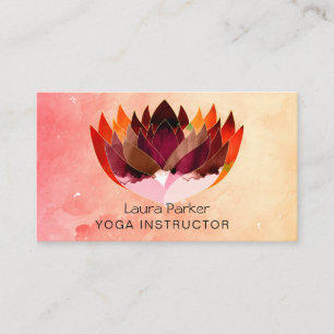 Lotus Wasser Farb Yoga Lehrer Holistische Gesundhe Visitenkarte
