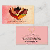Lotus Wasserfarbe Yoga Lehrerin Holistische Gesund Visitenkarte (Vorne/Hinten)