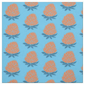 Lotus Wasserlilie Orange Blue Pattern Stoff (Muster)