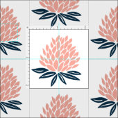 Lotus Wasserlilie Rosa blaues Muster Stoff (Kachel)