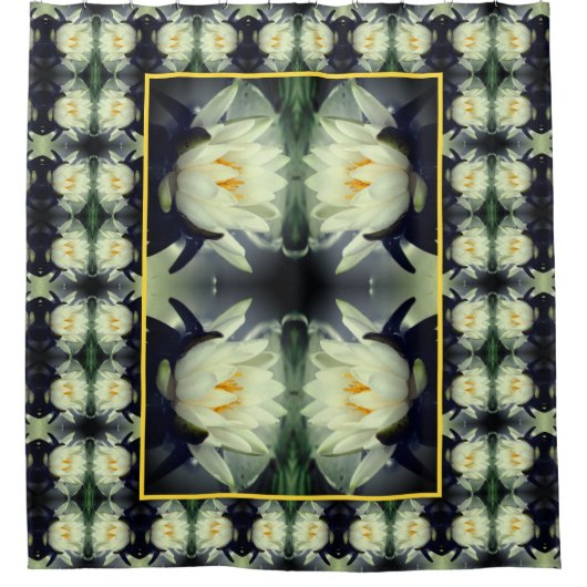 Lotus Water Lilie Blume Abstrakt Duschvorhang (Vorderseite)