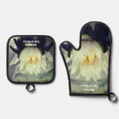 Lotus Water Lilie Blume Personalisiert Ofenhandschuh & Topflappen-Set (Vorderseite)