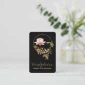 *~* Lotus Water Lilie Yoga Mindfulful Glitzer Visitenkarte (Stehend Vorderseite)