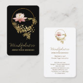 *~* Lotus Water Lilie Yoga Mindfulful Glitzer Visitenkarte (Vorne/Hinten)
