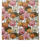 Lotus Water Lilies Pink Yellow Green Floral Duschvorhang (Vorderseite)