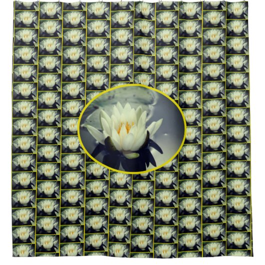 Lotus Water Lily Blume Muster Duschvorhang (Vorderseite)