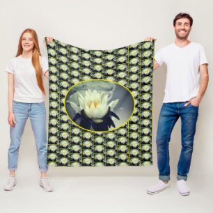 Lotus Water Lily Blume Muster Fleecedecke