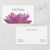Lotus Water Lily Pink Blume Reiki Healer Visitenkarte (Vorne/Hinten)