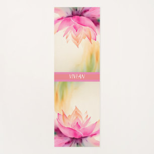 Lotus Watercolor Abstrakt Zen Design Yogamatte