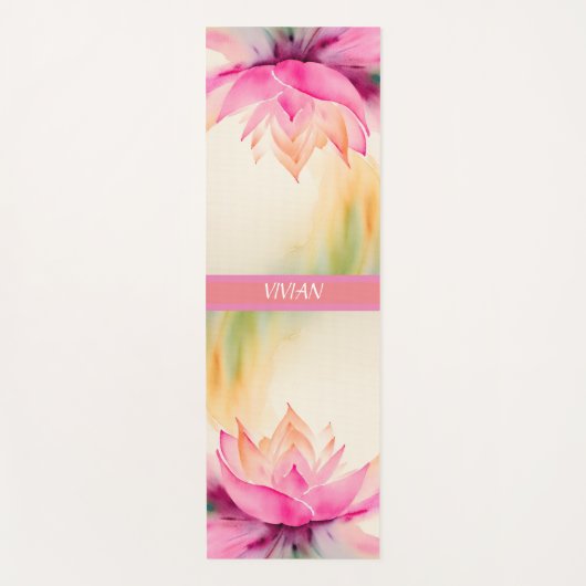 Lotus Watercolor Abstrakt Zen Design Yogamatte (Vorderseite)