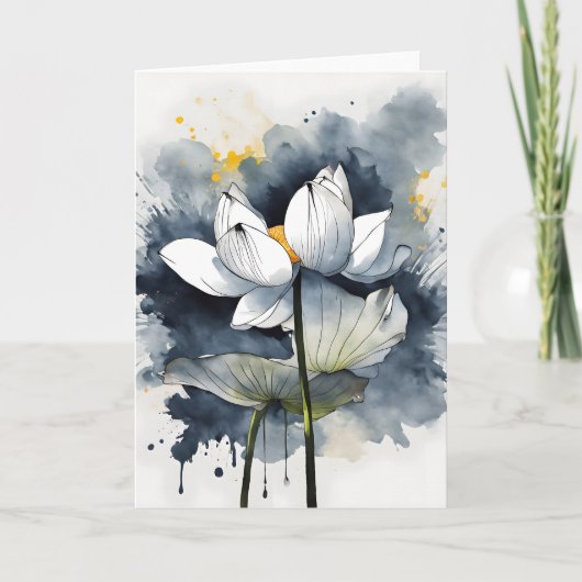 Lotus - Watercolor flowers Karte (Vorderseite)