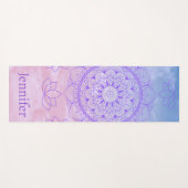 Lotus Watercolor Mandala Pastel Yogamatte (Vorderseite (Horizontal))