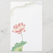 Lotus Watercolor Stationery Briefpapier (Vorderseite)