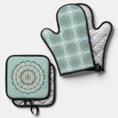 Lotus Weave Ofenhandschuh & Topflappen-Set (Vorderseite/Rückseite)