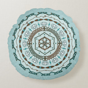 Lotus Weave Round Pillow Rundes Kissen